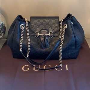 emily guccissima shoulder bag black